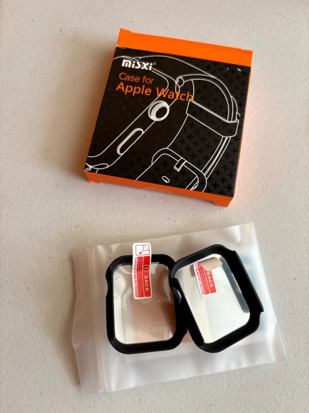 Black Protective Case and Screen Cover for Apple Watch